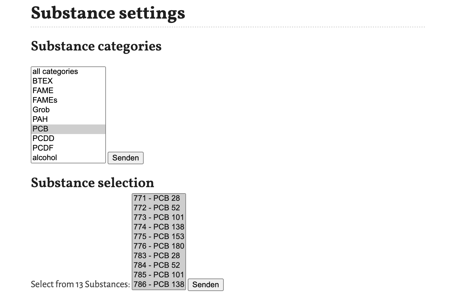 Substance settings